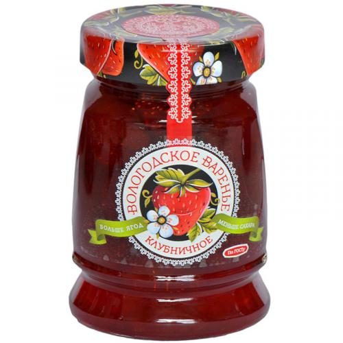 Варенье клубничное Вологодское варенье, ЭКОПРОДУКТ, 370 г