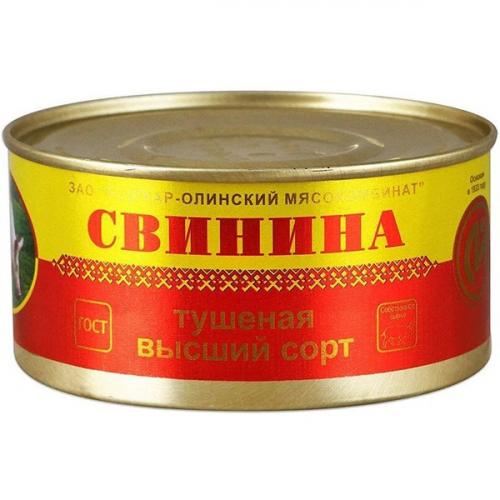 Свинина тушеная Йошкар-Олинский мясокомбинат высший сорт, Йошкар-Олинский мясокомбинат, 325 г