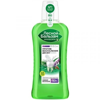 Ополаскиватель для полости рта Лесной бальзам на отваре трав с шалфеем против воспаления десен, Концерн Калина, 400 мл