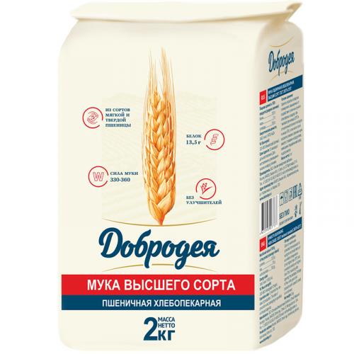 Мука пшеничная Добродея хлебопекарная высшего сорта, Добродея,