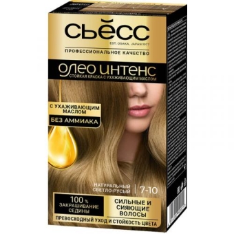 Крем-краска стойкая Сьесс Олео Интенс без аммиака для волос, 7-10 Натуральный светло-русый, Лаб Индастриз