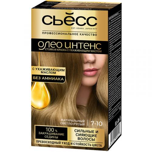 Крем-краска стойкая Сьесс Олео Интенс без аммиака для волос, 7-10 Натуральный светло-русый, Лаб Индастриз, .