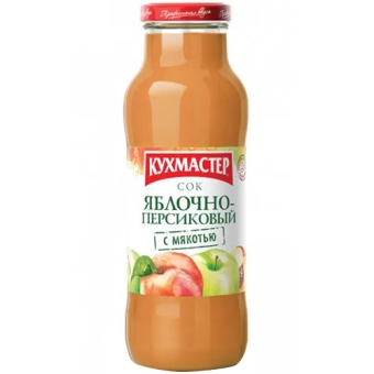 Сок Кухмастер яблочно-персиковый с мякотью, Кухмастер, 0.68 л