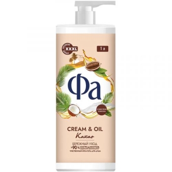 Крем-гель для душа Фа Cream & Oil Какао, Лаб Индастриз, 1000 мл