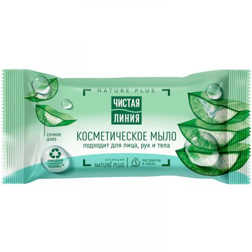 Мыло косметическое Чистая линия Сочное алоэ для лица, рук и тела, Концерн Калина, 75 г
