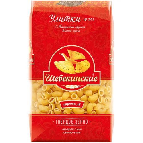 Макаронные изделия Шебекинские 295 Улитки, Инфолинк, 450 г