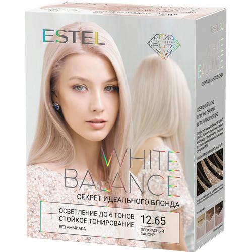 Набор Estel White Balance Секрет идеального блонда для окрашивания волос, 12.65 прекрасный сапфир, Эстель, 350 мл