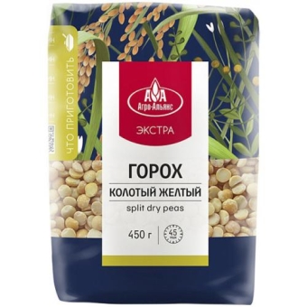 Горох Агро-Альянс Экстра колотый желтый, Агро-Альянс, 450 г