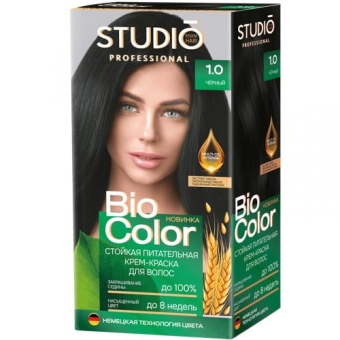 Крем-краска стойкая Studio Professional Biocolor для волос, 1.0 Черный, БИГ, 115 мл