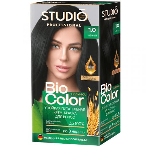 Крем-краска стойкая Studio Professional Biocolor для волос, 1.0 Черный, БИГ, 115 мл