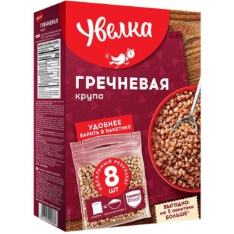 Крупа Увелка гречневая ядрица быстроразваривающаяся Экстра, Увелка, 640 г