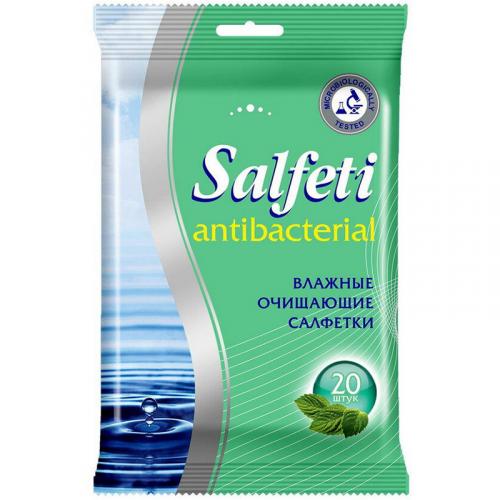 Салфетки влажные Salfeti очищающие антибактериальные, Авангард,