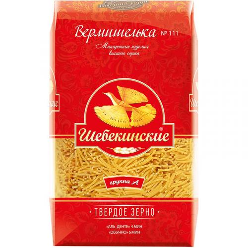 Макаронные изделия Шебекинские 111 Вермишелька легкая, Инфолинк, 450 г