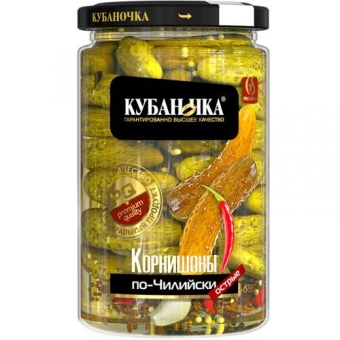 Корнишоны маринованные Кубаночка по-чилийски, Кубаночка, 680 г