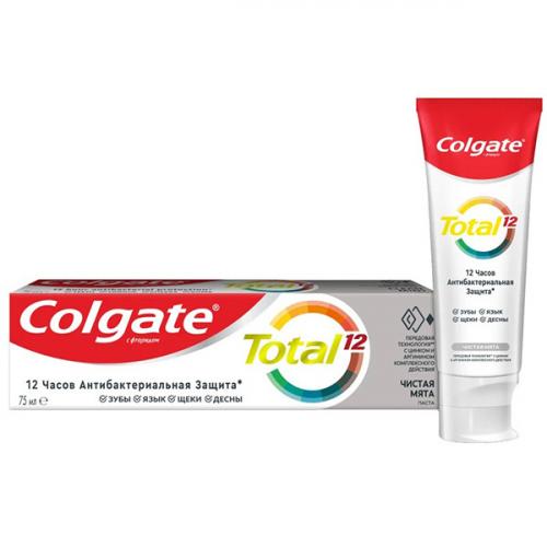 Паста зубная Colgate Total 12 Чистая мята, Colgate-Palmolive, 75 мл