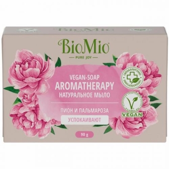 Мыло туалетное BioMio Bio-Soap Aromatherapy Пион и пальмароза натуральное, SPLAT, 90 г