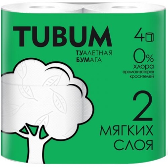 Бумага туалетная Tubum 2-х слойная, Архбум Тиссью Групп