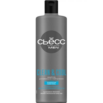 Шампунь Съесс Men Clean & Cool для нормальных и жирных волос, Лаб Индастриз, 450 мл