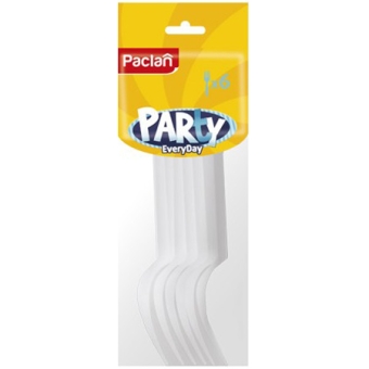Вилки пластиковые Paclan Party Every Day белые, Paclan