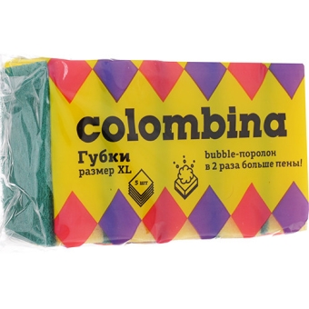 Губка мытья для посуды Colombina Актив XL, ТЕКОС-ИНДУСТРИЯ,