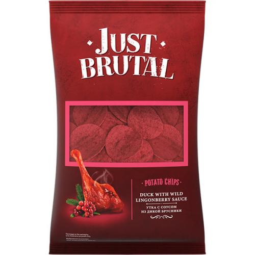 Чипсы картофельные Just Brutal со вкусом утки с соусом из дикой брусники, ОНЕГА, 85 г