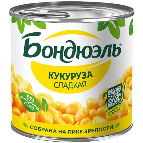 Кукуруза Бондюэль сладкая в зернах, Бондюэль, 340 г