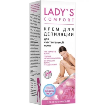 Крем для депиляции Lady's Comfort с розовым маслом для чувствительной кожи, БИГ, 100 мл