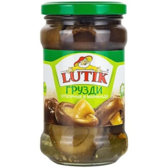Грузди Lutik отборные в маринаде, Olive Line International S.L., 314 мл