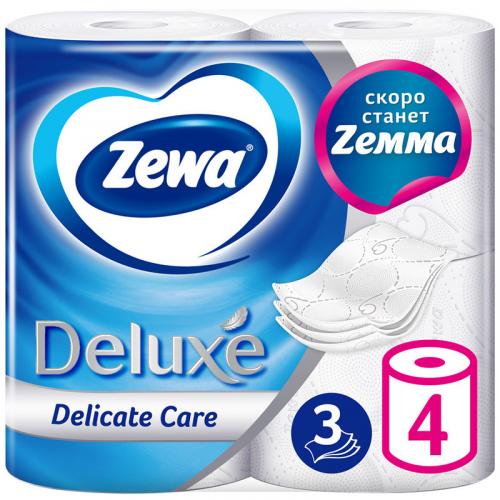 Бумага туалетная Zewa Deluxe без аромата, 3 слоя, Эссити, .