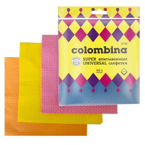 Салфетки универсальные Colombina, супервпитывающие, 100% вискоза, ТЕКОС-ИНДУСТРИЯ, .