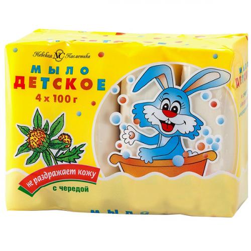 Мыло туалетное Невская Косметика Детское с чередой, Невская Косметика, 4 х 100 г