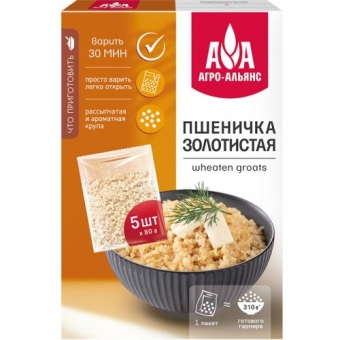 Крупа Агро-Альянс Пшеничка золотистая, Агро-Альянс, 400 г