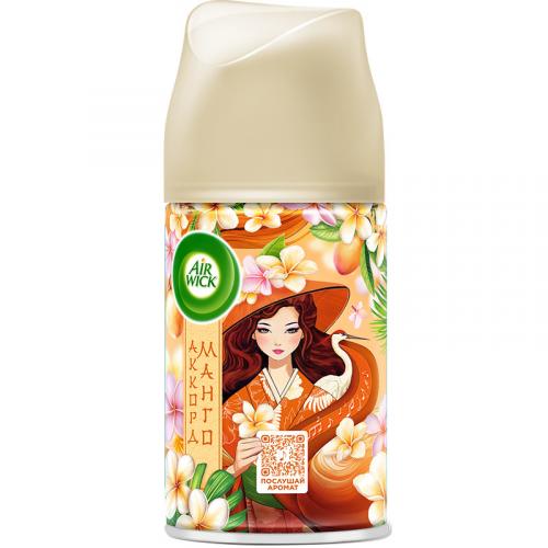 Баллон сменный Air Wick Freshmatic Тропические фантазии Спелый манго для автоматического освежителя воздуха, Reckitt Benckiser (HyHo), 250 мл