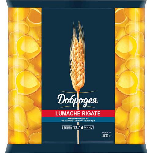 Макаронные изделия Добродея Lumache Rigate Сапожок, Добродея, 400 г