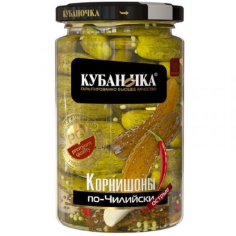 Корнишоны маринованные Кубаночка по-чилийски, Кубаночка, 360 г