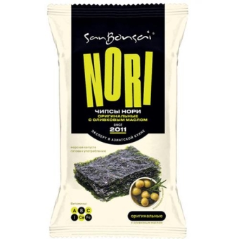 Чипсы нори SanBonsai Оригинальные с оливковым маслом, Ресурс-С,
