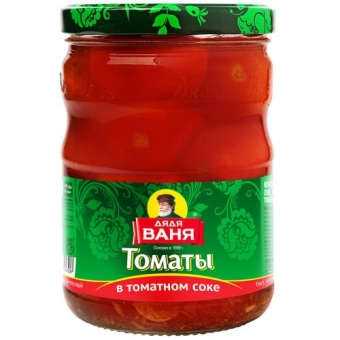 Томаты Дядя Ваня в томатном соке неочищенные, Дядя Ваня Трейдинг, 950 г