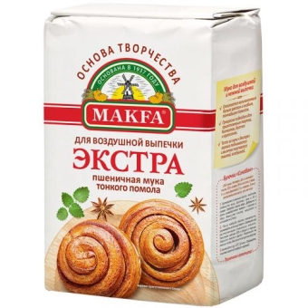 Мука Makfa Экстра пшеничная, Макфа, 2 кг