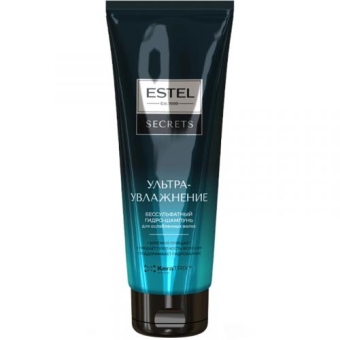 Гидро-шампунь Estel Secrets Ультраувлажнение бессульфатный для ослабленных волос, Эстель, 250 мл