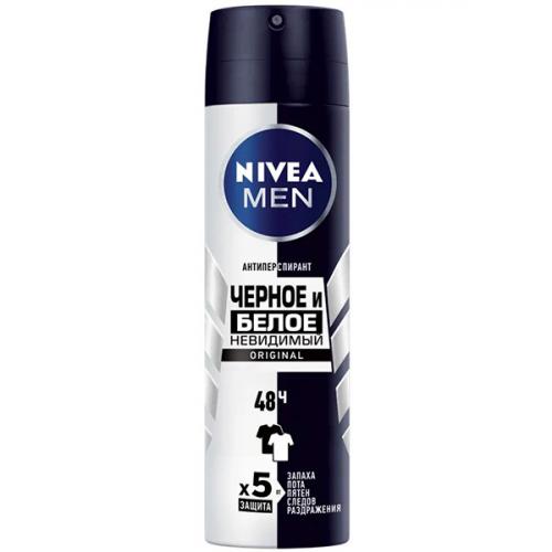Антиперспирант-спрей Nivea Men Черное и белое Невидимый Original, Beiersdorf, 150 мл
