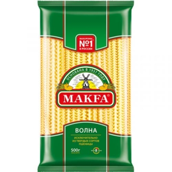 Макаронные изделия Makfa волна, лапша длинная, Россия, 500 г