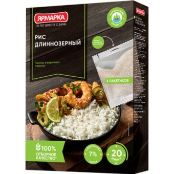 Рис длиннозерный Ярмарка, Ярмарка, 400 г