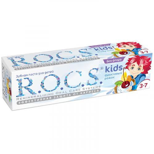 Паста зубная R.O.C.S. Kids Фруктовый рожок для детей 3-7 лет, Диарси Центр, 45 г