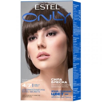 Краска-гель стойкая Estel Only для волос, 4/7 шатен коричневый, Эстель, 125 мл