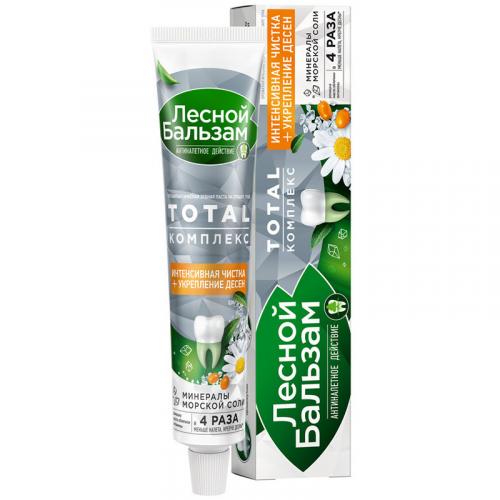 Паста зубная Лесной бальзам Total Комплекс с морской солью, ромашкой и облепихой, Концерн Калина, 75 мл