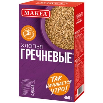 Хлопья Makfa гречневые, Макфа, 450 г