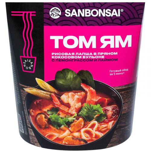 Лапша SanBonsai Том Ям рисовая в пряном кокосовом бульоне с лемонграссом и лаймом, Ресурс-С, 113 г