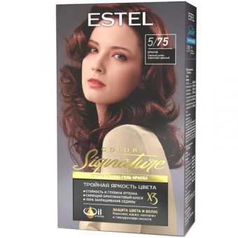 Крем-гель краска стойкая Estel Color Signature для волос, 5/75 брауни, Эстель, 150 мл