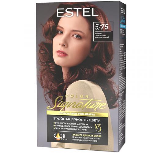 Крем-гель краска стойкая Estel Color Signature для волос, 5/75 брауни, Эстель, 150 мл