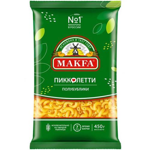 Макаронные изделия Makfa Пикколетти Полубублики, Макфа, 450 г